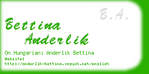 bettina anderlik business card